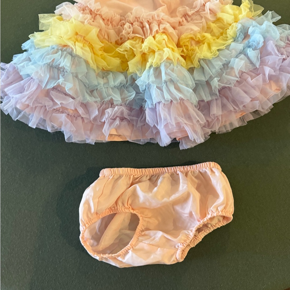 Pastel Ruffle Tutu Skirt and Bloomers Set